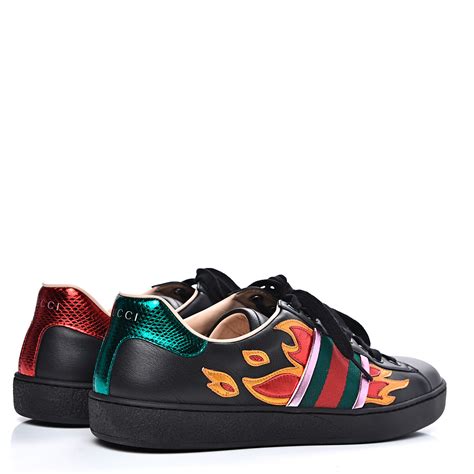 gucci shoes with flames|gucci embroidered sneakers.